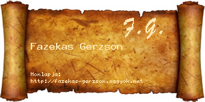 Fazekas Gerzson névjegykártya
