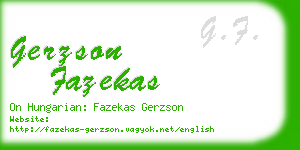 gerzson fazekas business card